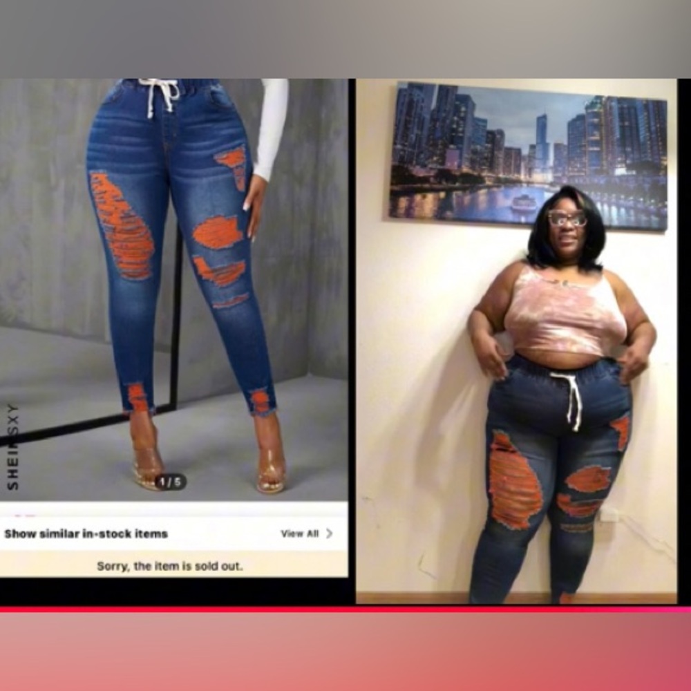 Size 3x orange distressed jeans